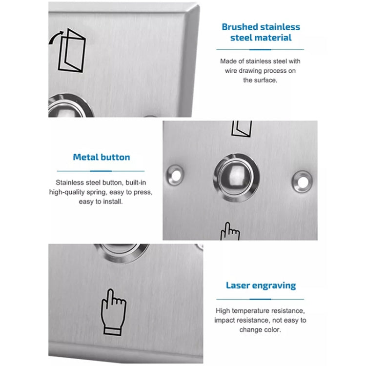 S86 Stainless Steel Exit Button 86 Metal Access Control Switch S86 Stainless Steel Exit Button 86 Metal Access Control Switch